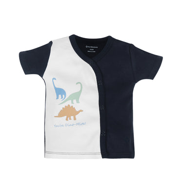 T-shirt Half Sleeves Boys Grey Dino / Navy Blue -2Pc Pack - MyMilestones 