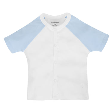 T-shirt Half Sleeves Boys 2pc Pack - White/Baby Blue - MyMilestones 