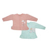 Top Full Sleeves Girls Peach/Aqua - 2pc Set - MyMilestones 