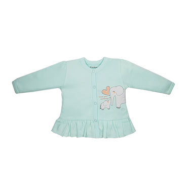 Top Full Sleeves Girls Peach/Aqua - 2pc Set - MyMilestones 