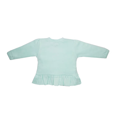 Top Full Sleeves Girls Peach/Aqua - 2pc Set - MyMilestones 