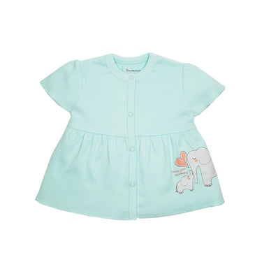 Tops Half Sleeves Girls Peach/Aqua - 2pc Set - MyMilestones 