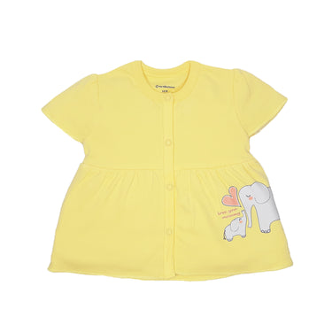 Tops Half Sleeves Girls Yellow/Navy - 2pc Set - MyMilestones 