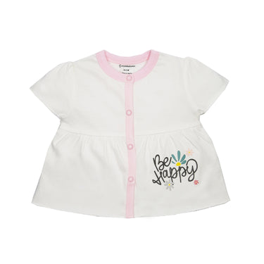 Tops Half Sleeves Girls White/Yellow - 2pc Set - MyMilestones 