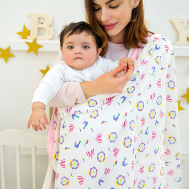 My Milestones Muslin Baby 2 Layered Blanket - Carnival Rose Pink.