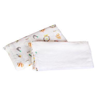 My Milestones Muslin Baby Swaddle 2pc Set - Carnival Orange.