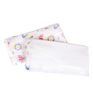 My Milestones Muslin Baby Swaddle 2pc Set - Carnival Rose Pink.