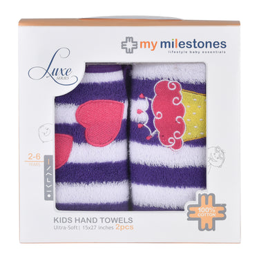 Hand Towel - Purple/White - MyMilestones 