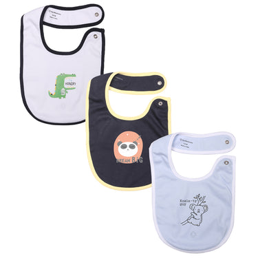 Bibs - Value Set 3 pcs - Boys - White/Baby Blue/Navy Blue - MyMilestones 