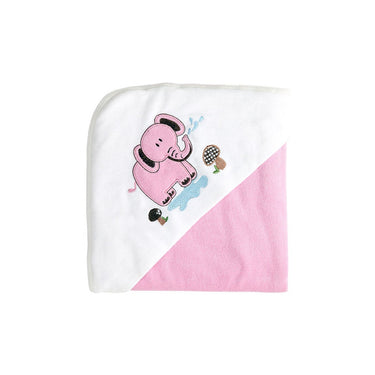 My Milestones 100% Cotton Terry Hooded Baby / Toddlers Bath Towel - Pink Solid.