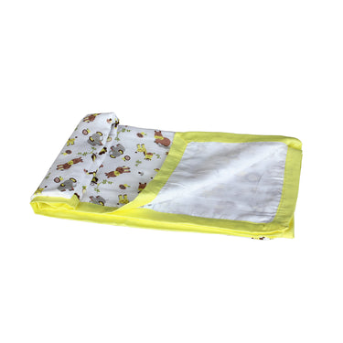 My Milestones Muslin Baby 2 Layered Blanket - Zoo Lemon Yellow.