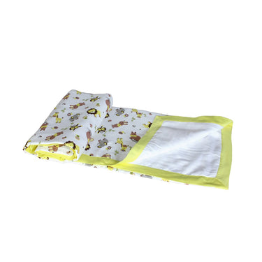 My Milestones Muslin Baby 3 Layered Blanket - Zoo Lemon Yellow.